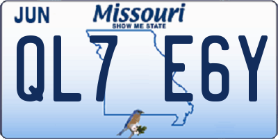 MO license plate QL7E6Y