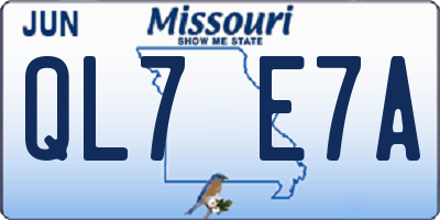MO license plate QL7E7A