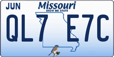 MO license plate QL7E7C