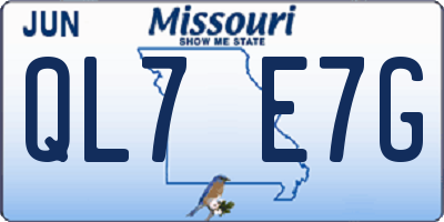MO license plate QL7E7G