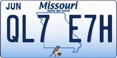 MO license plate QL7E7H