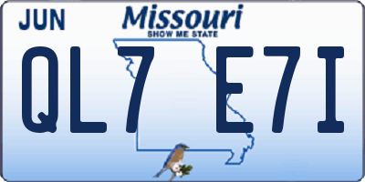 MO license plate QL7E7I