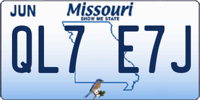 MO license plate QL7E7J
