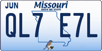MO license plate QL7E7L