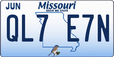 MO license plate QL7E7N