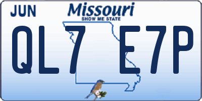 MO license plate QL7E7P