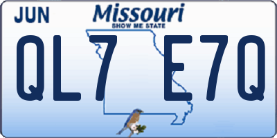 MO license plate QL7E7Q