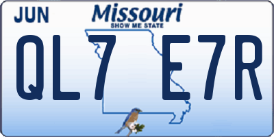 MO license plate QL7E7R