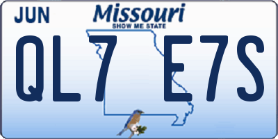 MO license plate QL7E7S
