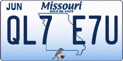 MO license plate QL7E7U