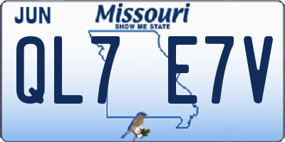 MO license plate QL7E7V