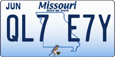 MO license plate QL7E7Y