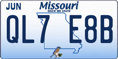 MO license plate QL7E8B