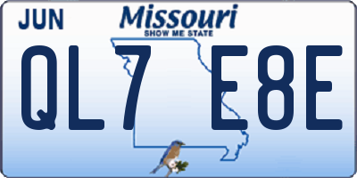 MO license plate QL7E8E