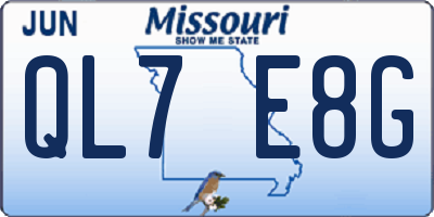 MO license plate QL7E8G