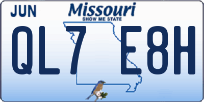 MO license plate QL7E8H