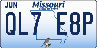 MO license plate QL7E8P