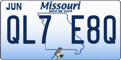 MO license plate QL7E8Q