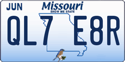 MO license plate QL7E8R