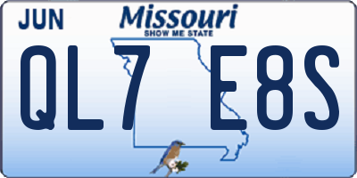 MO license plate QL7E8S