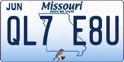 MO license plate QL7E8U