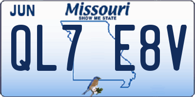 MO license plate QL7E8V