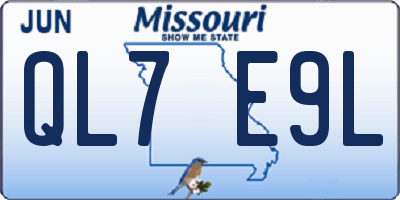 MO license plate QL7E9L