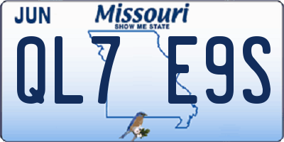 MO license plate QL7E9S