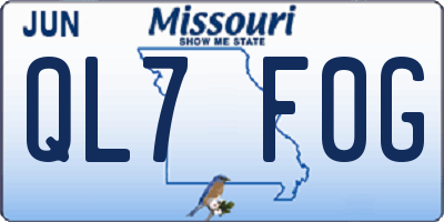 MO license plate QL7F0G