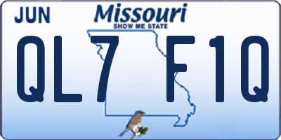 MO license plate QL7F1Q