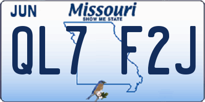 MO license plate QL7F2J