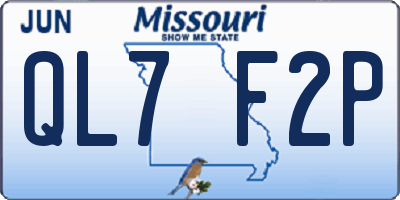 MO license plate QL7F2P