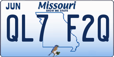 MO license plate QL7F2Q