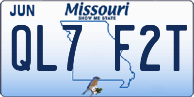 MO license plate QL7F2T