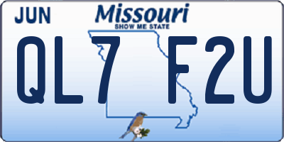 MO license plate QL7F2U