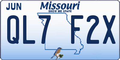 MO license plate QL7F2X