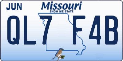 MO license plate QL7F4B