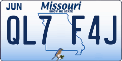 MO license plate QL7F4J