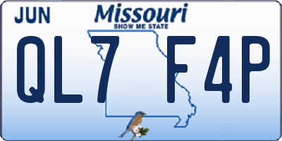 MO license plate QL7F4P