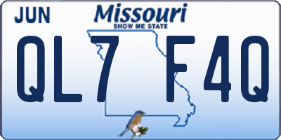 MO license plate QL7F4Q