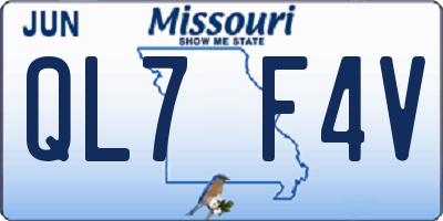 MO license plate QL7F4V
