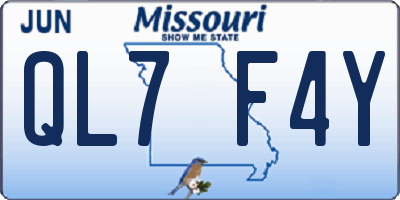 MO license plate QL7F4Y