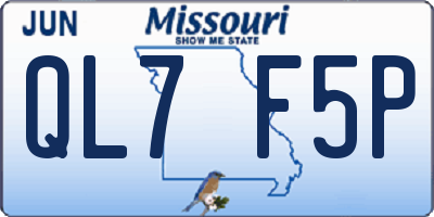 MO license plate QL7F5P