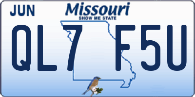 MO license plate QL7F5U