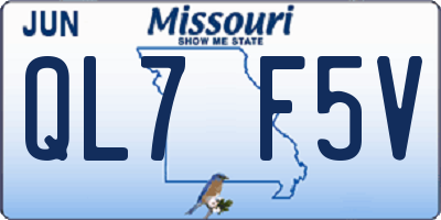 MO license plate QL7F5V