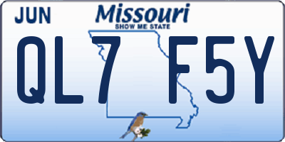 MO license plate QL7F5Y