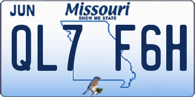 MO license plate QL7F6H