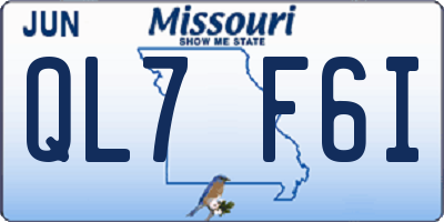 MO license plate QL7F6I
