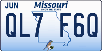 MO license plate QL7F6Q