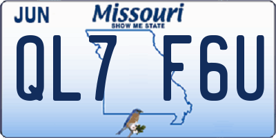 MO license plate QL7F6U